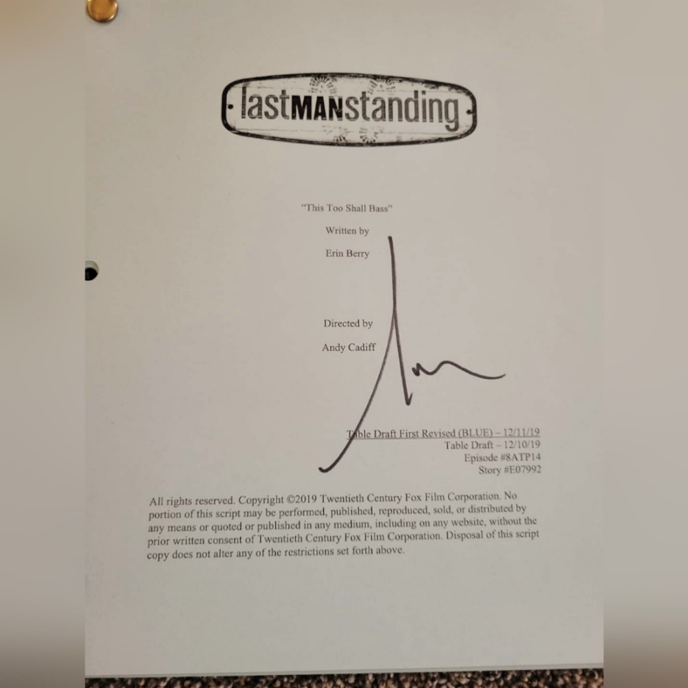 Tim Allen autographed Last Man Standing Script